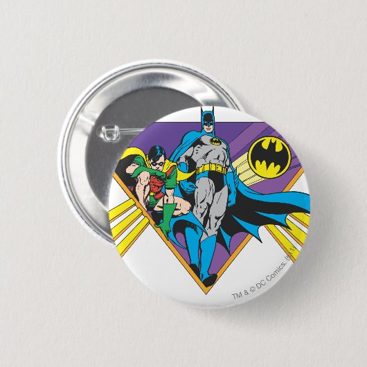 Badge Rond 5 Cm Batman & Robin 2 (Devant & derrière)