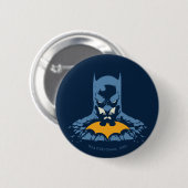 Badge Rond 5 Cm Batman Shattered Bust With Gold Logo (Devant & derrière)