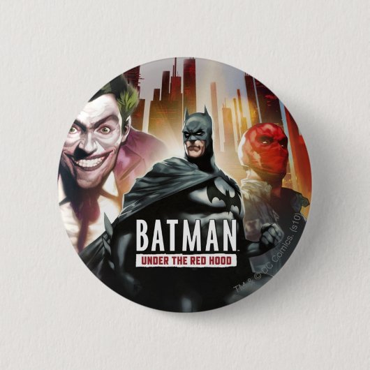 Badge Rond 5 Cm Batman Sous La Hotte Rouge (Devant)