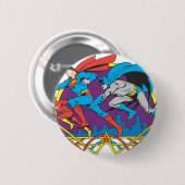 Badge Rond 5 Cm Batman + Superman + Flash (Devant & derrière)