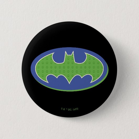 Badge Rond 5 Cm Batman | Symbole pourpre et vert (Devant)