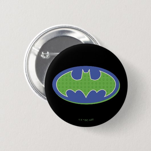Badge Rond 5 Cm Batman | Symbole pourpre et vert (Devant & derrière)