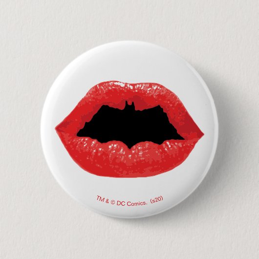 Badge Rond 5 Cm Batman Valentine | Lèvres de chaume (Devant)