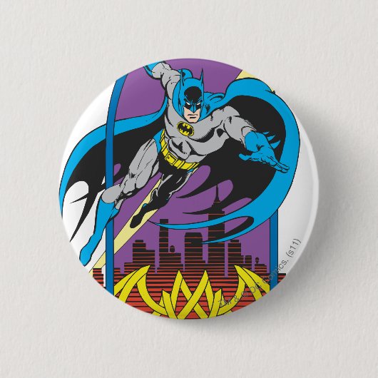 Badge Rond 5 Cm Batman vole la nuit (Devant)