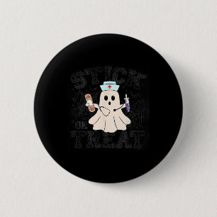 Badge Rond 5 Cm Bâton Ou Traitement Halloween Fantôme Infirmière H