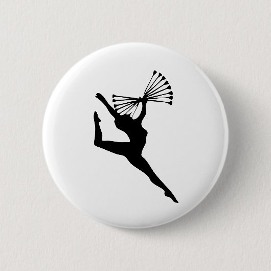 Badge Rond 5 Cm Baton Twirling Danse (Devant)