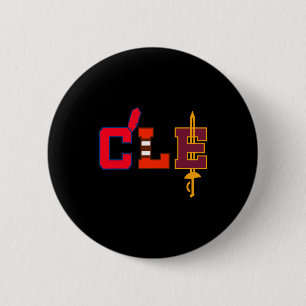 Badge Rond 5 Cm Bâtons de baseball de Cleveland Vintage Ohio Cle R