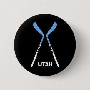Badge Rond 5 Cm Bâtons de hockey de l'Utah