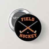 Badge Rond 5 Cm Bâtons de hockey sur gazon (Devant & derrière)