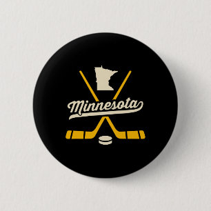 Badge Rond 5 Cm Bâtons de hockey sur glace vintage Minnesota Équip