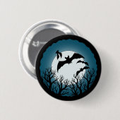 Badge Rond 5 Cm Bats and Trees Against the Moon (Devant & derrière)