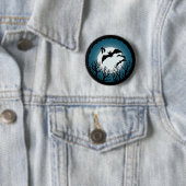 Badge Rond 5 Cm Bats and Trees Against the Moon (En situation)