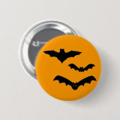 Badge Rond 5 Cm Bats d'Halloween (Devant & derrière)