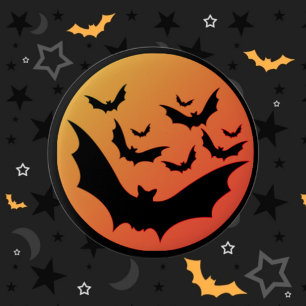 Badge Rond 5 Cm Bats d'Halloween