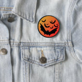 Badge Rond 5 Cm Bats d'Halloween (En situation)