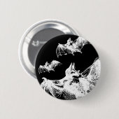 Badge Rond 5 Cm Bats vampires de Deathrock (Devant & derrière)