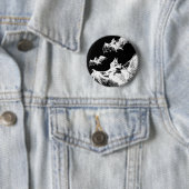 Badge Rond 5 Cm Bats vampires de Deathrock (En situation)