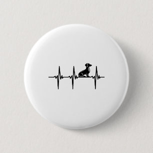 Badge Rond 5 Cm Battement de coeur pour chiens dachshund loyaux