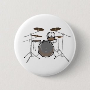 Badge Rond 5 Cm Batterie : Kit de batterie blanc : Modèle 3D :