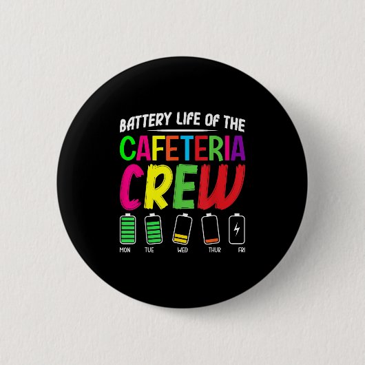 Badge Rond 5 Cm Batterie Vie De L'Équipage De Cafétéria - Funny Sc (Devant)