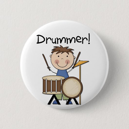 Badge Rond 5 Cm Batteur - T-shirts et cadeaux masculins (Devant)