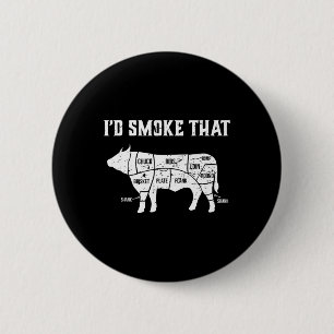Badge Rond 5 Cm Bbq amusant Je fumerais cette vache Premium