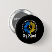 Badge Rond 5 Cm Be enfant Syndrome de Down (Devant & derrière)