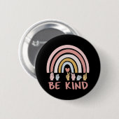 Badge Rond 5 Cm Be Kind ASL III - Langue des Signes Américaine (Devant & derrière)
