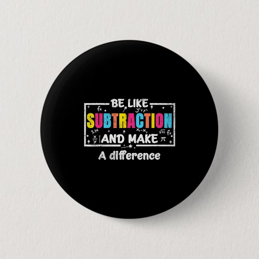 Badge Rond 5 Cm Be Like Subtraction Funny Math Quote Teacher Stude (Devant)