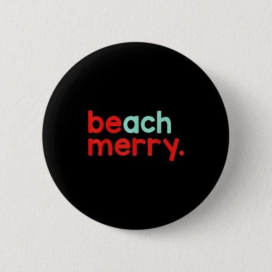 Badge Rond 5 Cm Beach Merry Christmas  (Devant)