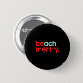 Badge Rond 5 Cm Beach Merry Christmas  (Devant & derrière)