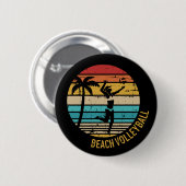 Badge Rond 5 Cm Beach volley vintage rétro (Devant & derrière)