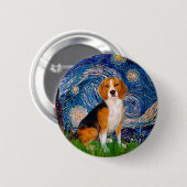 Badge Rond 5 Cm Beagle 7 - Nuit étoilée (Devant & derrière)