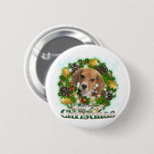 Badge Rond 5 Cm Beagle de Joyeux Noël (Devant & derrière)