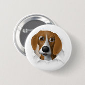 Badge Rond 5 Cm Beagle éclatant (Devant & derrière)