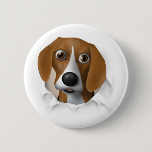 Badge Rond 5 Cm Beagle éclatant