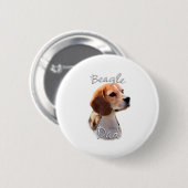 Badge Rond 5 Cm Beagle papa 2 (Devant & derrière)