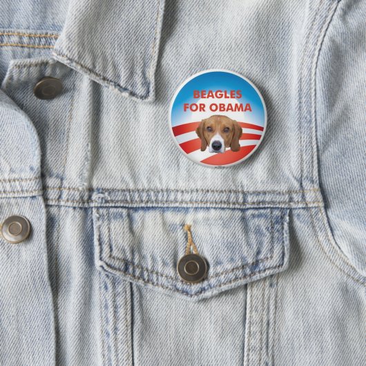 Badge Rond 5 Cm Beagles pour Obama (En situation)