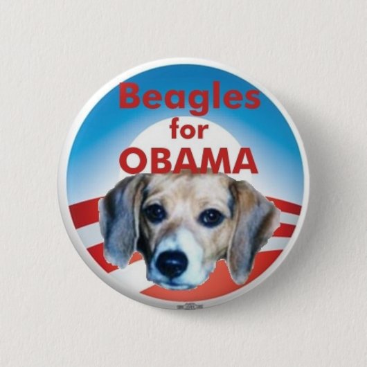 Badge Rond 5 Cm Beagles pour Obama (Devant)