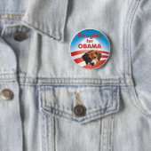 Badge Rond 5 Cm Beagles pour Obama (En situation)