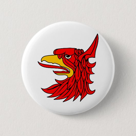 Badge Rond 5 Cm Beak de la créature rouge d'oiseaux (Devant)