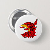 Badge Rond 5 Cm Beak de la créature rouge d'oiseaux (Devant & derrière)