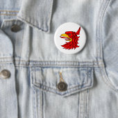 Badge Rond 5 Cm Beak de la créature rouge d'oiseaux (En situation)