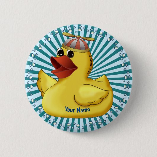 Badge Rond 5 Cm Béanie Casquette Canard en caoutchouc (Devant)