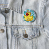 Badge Rond 5 Cm Béanie Casquette Canard en caoutchouc (En situation)