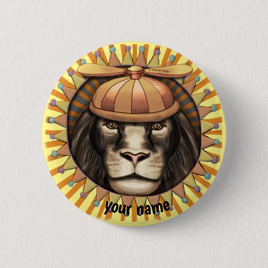 Badge Rond 5 Cm Beanie Lion (Devant)