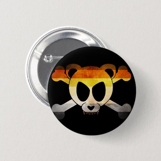 Badge Rond 5 Cm Bear Flag Skull (Devant & derrière)