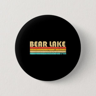 Badge Rond 5 Cm Bear Lake Utah Drôle de pêche Camping Été
