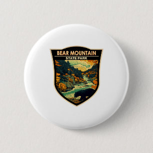 Badge Rond 5 Cm Bear Mountain State Park New York Voyage Vintage