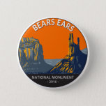 Badge Rond 5 Cm Bears Ears National Monument Utah Vintage<br><div class="desc">Ours Oreilles dessin vectoriel. Le monument protège les terres publiques entourant les Bears Ears,  une paire de buttes,  et la zone d'escalade rocheuse du corridor Indian Creek.</div>